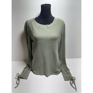 True Craft Women’s Long Sleeve Sz L Knit Pullover Crewneck Sweater Green New